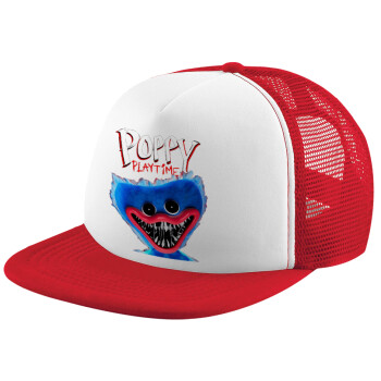 Poppy Playtime Huggy wuggy, Καπέλο Ενηλίκων Soft Trucker με Δίχτυ Red/White (POLYESTER, ΕΝΗΛΙΚΩΝ, UNISEX, ONE SIZE)