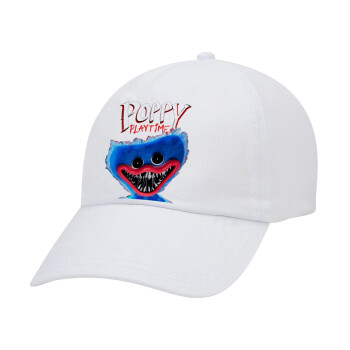 Poppy Playtime Huggy wuggy, Adult Baseball Cap White 5-panel (POLYESTER, ADULT, UNISEX, ONE SIZE)