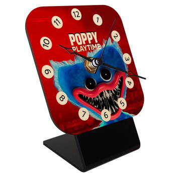 Poppy Playtime Huggy wuggy, Quartz Table clock in natural wood (10cm)