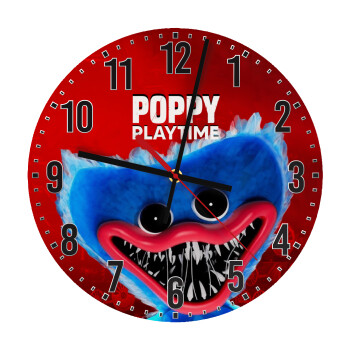 Poppy Playtime Huggy wuggy, Ρολόι τοίχου ξύλινο (30cm)
