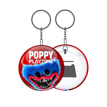 Poppy Playtime Huggy wuggy, Μπρελόκ μεταλλικό 5cm με ανοιχτήρι