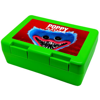 Poppy Playtime Huggy wuggy, Παιδικό δοχείο κολατσιού ΠΡΑΣΙΝΟ 185x128x65mm (BPA free πλαστικό)