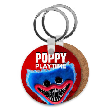 Poppy Playtime Huggy wuggy, Μπρελόκ Ξύλινο στρογγυλό MDF Φ5cm
