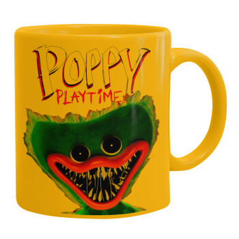 Poppy Playtime Huggy wuggy, Ceramic coffee mug yellow, 330ml (1pcs)