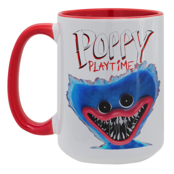 Poppy Playtime Huggy wuggy, Κούπα Mega 15oz, κεραμική Κόκκινη, 450ml