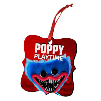 Poppy Playtime Huggy wuggy, Στολίδι Χριστουγεννιάτικο στολίδι polygon ξύλινο 7.5cm