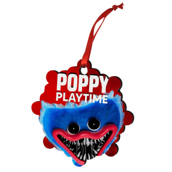 Poppy Playtime Huggy wuggy, Στολίδι Χριστουγεννιάτικο στολίδι snowflake ξύλινο 7.5cm