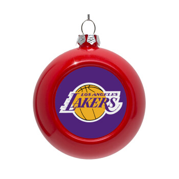 Lakers, Red Christmas tree ornament bauble 8cm