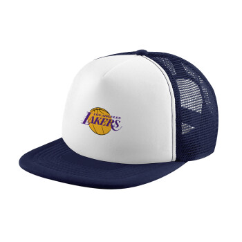 Lakers, Καπέλο Ενηλίκων Soft Trucker με Δίχτυ Dark Blue/White (POLYESTER, ΕΝΗΛΙΚΩΝ, UNISEX, ONE SIZE)