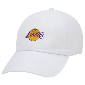 Lakers, Καπέλο Ενηλίκων Baseball Λευκό 5-φύλλο (POLYESTER, ΕΝΗΛΙΚΩΝ, UNISEX, ONE SIZE)