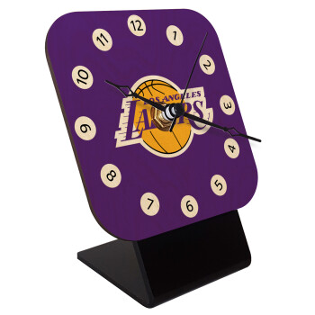 Lakers, Quartz Table clock in natural wood (10cm)