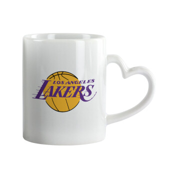Lakers, Mug heart handle, ceramic, 330ml