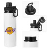 Metal water bottle with safety cap, aluminum 850ml