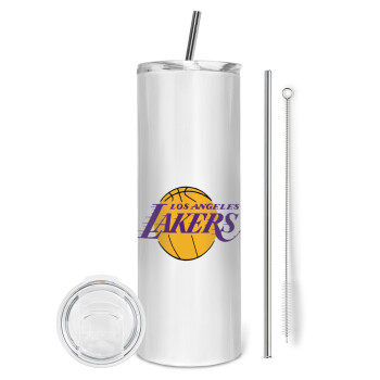Lakers, Eco friendly stainless steel tumbler 600ml, with metal straw & cleaning brush