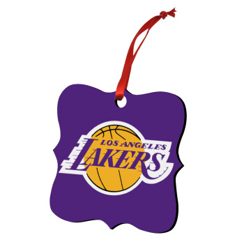 Lakers, Χριστουγεννιάτικο στολίδι polygon ξύλινο 7.5cm