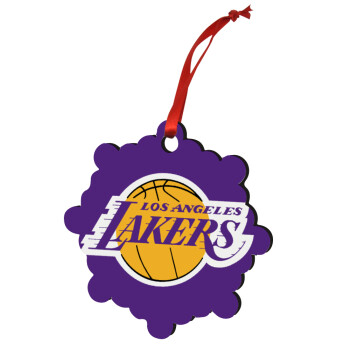 Lakers, Christmas ornament snowflake wooden 7.5cm