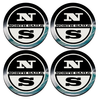North Sails, SET of 4 round wooden coasters (9cm)