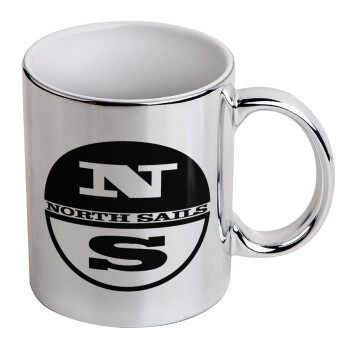 North Sails, Mug ceramic, silver mirror, 330ml