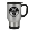 Stainless steel travel mug with lid, double wall 450ml