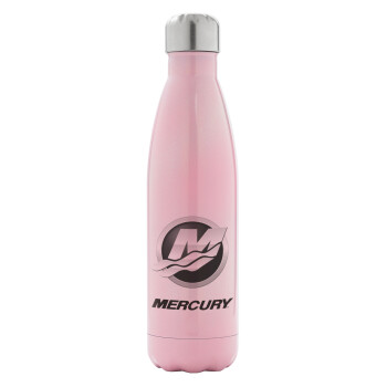 Mercury, Metal mug thermos Pink Iridiscent (Stainless steel), double wall, 500ml