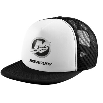Mercury, Καπέλο παιδικό Soft Trucker με Δίχτυ ΜΑΥΡΟ/ΛΕΥΚΟ (POLYESTER, ΠΑΙΔΙΚΟ, ONE SIZE)