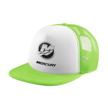 Mercury, Καπέλο Ενηλίκων Soft Trucker με Δίχτυ ΠΡΑΣΙΝΟ/ΛΕΥΚΟ (POLYESTER, ΕΝΗΛΙΚΩΝ, ONE SIZE)
