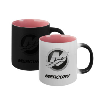 Mercury, Κούπα Μαγική εσωτερικό ΡΟΖ, κεραμική 330ml που αλλάζει χρώμα με το ζεστό ρόφημα