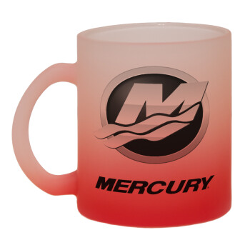 Mercury, Κούπα γυάλινη δίχρωμη με βάση το κόκκινο ματ, 330ml