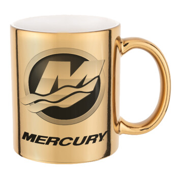 Mercury, Mug ceramic, gold mirror, 330ml