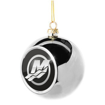 Mercury, Silver 8cm Christmas tree ball ornament