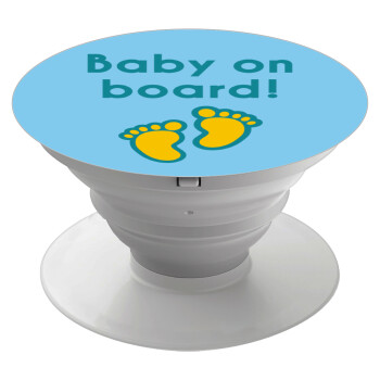 Baby on Board πατουσα Αγόρι, Phone Holders Stand  Λευκό Βάση Στήριξης Κινητού στο Χέρι