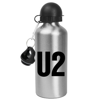 U2 , Metallic water jug, Silver, aluminum 500ml