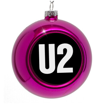 U2 , Purple Christmas tree ornament bauble 8cm