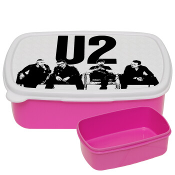 U2 , ΡΟΖ παιδικό δοχείο φαγητού (lunchbox) πλαστικό (BPA-FREE) Lunch Βox M18 x Π13 x Υ6cm