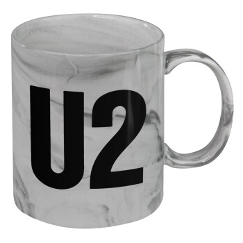 U2 , Mug ceramic marble style, 330ml