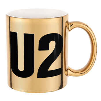 U2 , Κούπα κεραμική, χρυσή καθρέπτης, 330ml