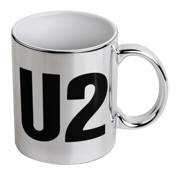 U2 , Mug ceramic, silver mirror, 330ml