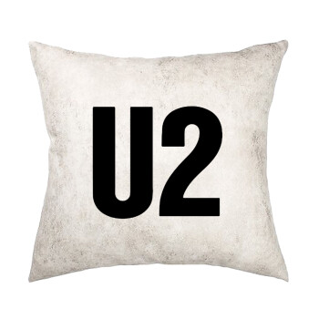 U2 , Μαξιλάρι καναπέ Δερματίνη Γκρι 40x40cm με γέμισμα