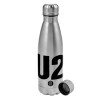 Metallic water bottle, stainless steel, 750ml