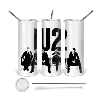 U2 , Tumbler stainless steel 600ml, with metal straw & cleaning brush