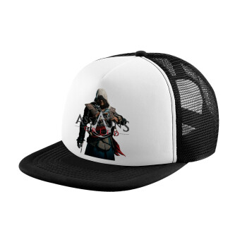 Assassin's Creed, Καπέλο παιδικό Soft Trucker με Δίχτυ ΜΑΥΡΟ/ΛΕΥΚΟ (POLYESTER, ΠΑΙΔΙΚΟ, ONE SIZE)