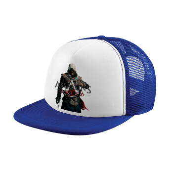 Assassin's Creed, Adult Soft Trucker Hat with Blue/White Mesh (POLYESTER, ADULT, UNISEX, ONE SIZE)