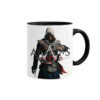 Assassin's Creed, Κούπα χρωματιστή μαύρη, κεραμική, 330ml