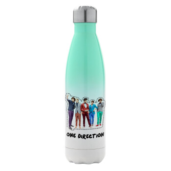 One Direction , Μεταλλικό παγούρι θερμός Πράσινο/Λευκό (Stainless steel), διπλού τοιχώματος, 500ml