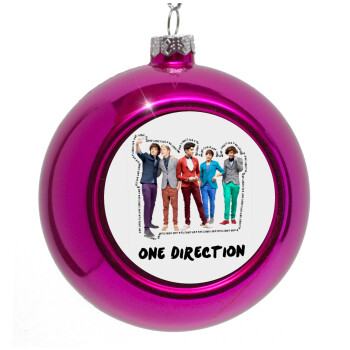 One Direction , Purple Christmas tree ornament bauble 8cm