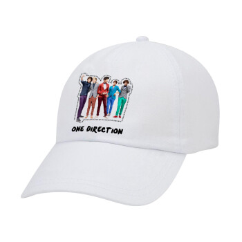 One Direction , Καπέλο Ενηλίκων Baseball Λευκό 5-φύλλο (POLYESTER, ΕΝΗΛΙΚΩΝ, UNISEX, ONE SIZE)