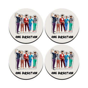 One Direction , SET of 4 round wooden coasters (9cm)