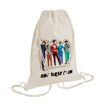 One Direction , Τσάντα πλάτης πουγκί GYMBAG natural (28x40cm)