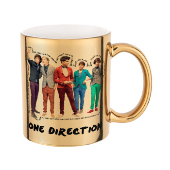 One Direction , Mug ceramic, gold mirror, 330ml