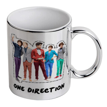 One Direction , Mug ceramic, silver mirror, 330ml